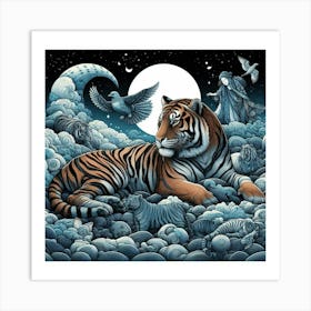 Awake in Majesty: The Unyielding Tiger Art Print