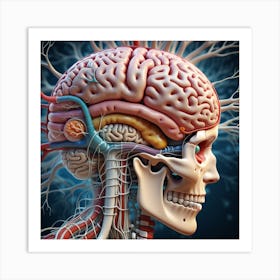 Anatomy Of The Human Brain 12 Art Print