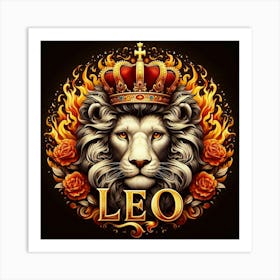 Leo Zodiac Sign, Fire Element, The Lion 1 Art Print