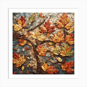 Autumn Leaves Mosaic Wall Art Art Print