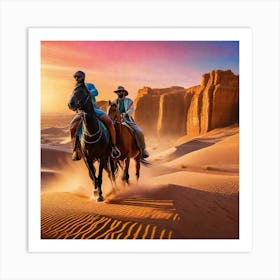 Sunset In The Desert 20 Art Print