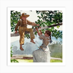 Boy And A Girl Art Print