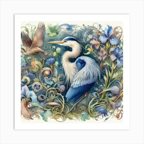 Blue Heron Art Print