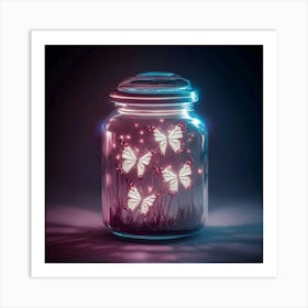 Jar Of Butterflies Art Print