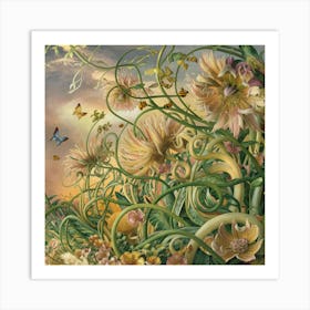 Flowers In The Wind Art Print