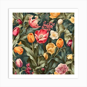 Floral Seamless Pattern Art Print