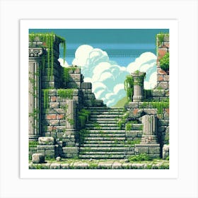 8-bit ancient ruins 3 Art Print