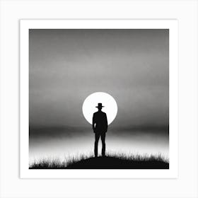 Silhouette Of A Man Art Print