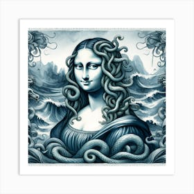 Medusa Mona Lisa Smile Wall Art Art Print