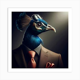 "The Peacock in the Suit: A Metaphor for the Modern Man Art Print