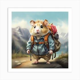 Hamster With Backpack 4 Art Print