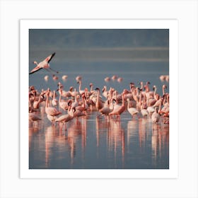 Flamingos In Kenya Art Print