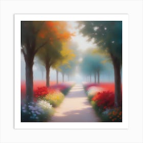 Path Of Flowers Art Print