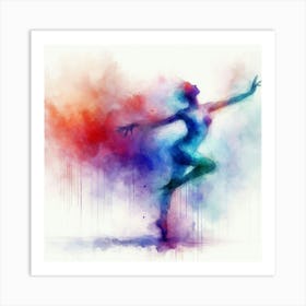 Abstract Watercolor Dancer 1 Art Print