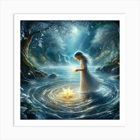 Little Girl In The Water 1 Art Print