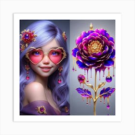 Purple Rose Art Print