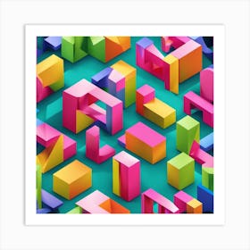 3d Cubes 3 Art Print