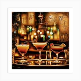 Bar At Night Art Print