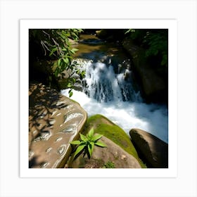 Waterfall - Waterfall Stock Videos & Royalty-Free Footage Art Print