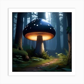 Mushroom In The Forest 6 Art Print