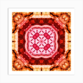 Pink Alcohol Ink Flower Pattern 1 Art Print