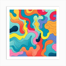 Abstract Wavy Pattern Art Print