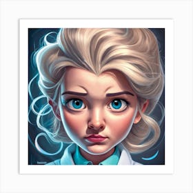 Pencil Drawing Style Elsa From Frozen She Dres Art Print