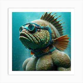 Fish With Goggles Art Print