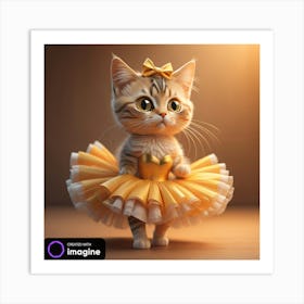 Ballerina Kitten Art Print