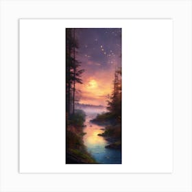 Moonlight In The Woods Art Print