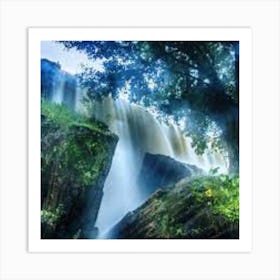 Waterfall In The Forest Art Print