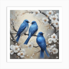 Bluebirds In Blossom Art Print