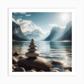 Zen Meditation Balancing stone 1 Art Print