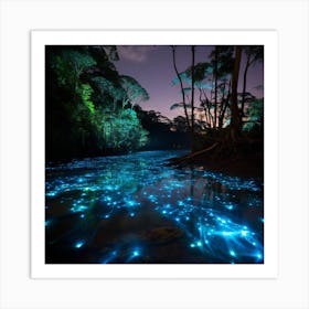 Fireflies In The Rainforest Art Print