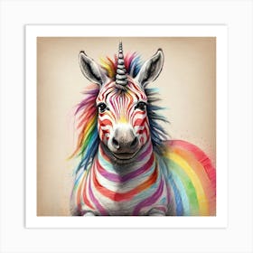 Rainbow Zebra 14 Art Print