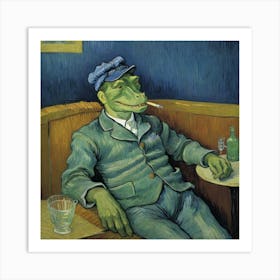 Crocodile Smoking Art Print