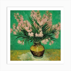 Pink Flowers In A Vase Art Print