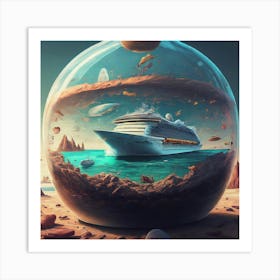Cruise Ship In A Glass Art Print