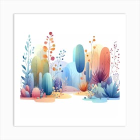 Cactus Landscape Art Print