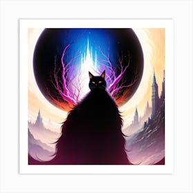 Cat In The Sky Art Print