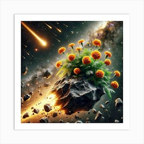 Meteorite Marigolds Art Print