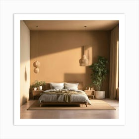 A Room With A Solid Color Background，Featuring Pri Art Print