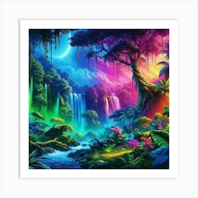 Jungle Waterfall Art Print