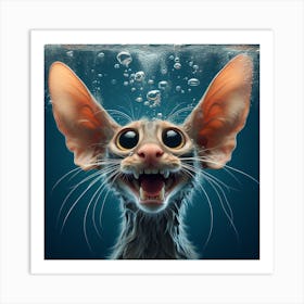 Sphynx Cat Underwater 2 Art Print