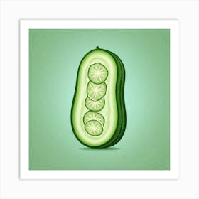 Cucumber Vector Illustration 2 Art Print