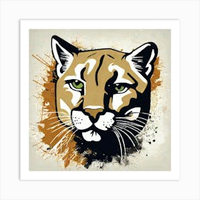 Illustration grunge Puma 2 Art Print