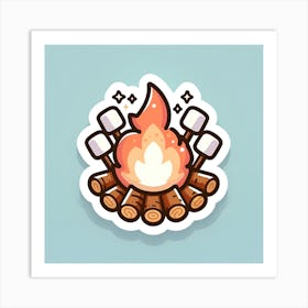 Campfire Sticker Art Print