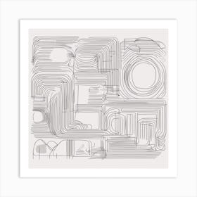 Minimalism Masterpiece, Trace In The Square To Infinity + Fine Layered Texture + Complementary Cmyk Art Print