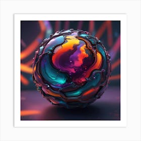 Abstract Painting globe and the potential Art Print