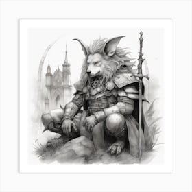 Wolf In Armor Art Print